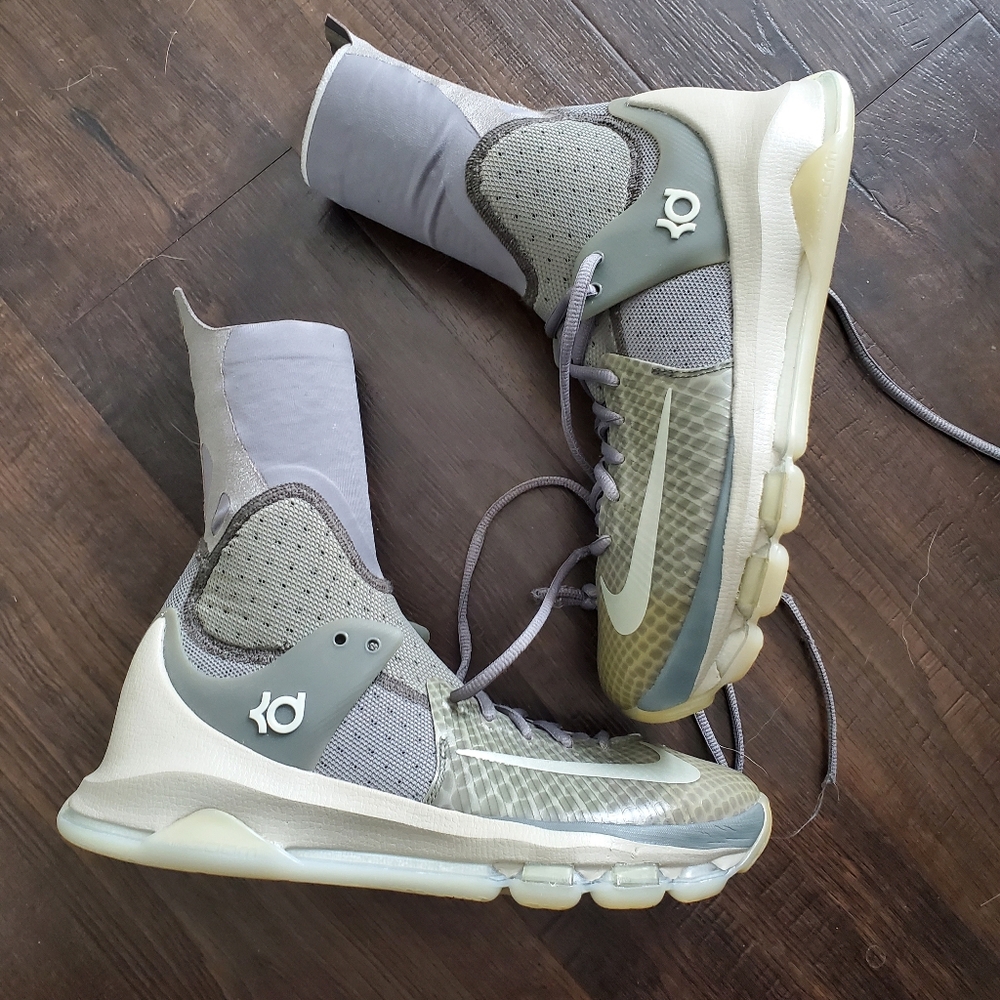 Nike KD 8 Elite Grey White Basketball Shoes 834185-001 Kevin Durant Size 8